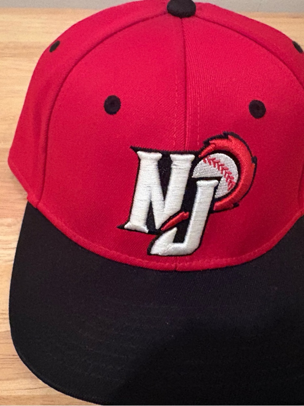 Red Black New Jersey Jackals FlexFit Cap Hat OT Sports Size Small-Medium Minors
